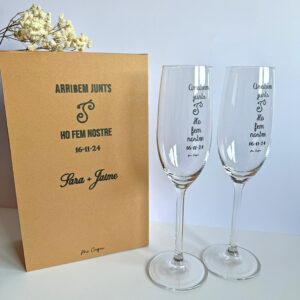 Pack de copas de cava / champán personalizadas